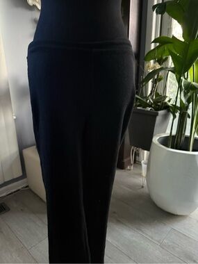 Zara Black Wide-Leg Knit Trousers